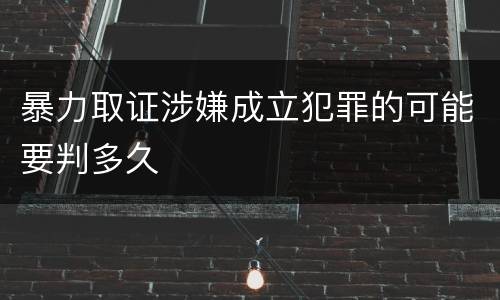 暴力取证涉嫌成立犯罪的可能要判多久