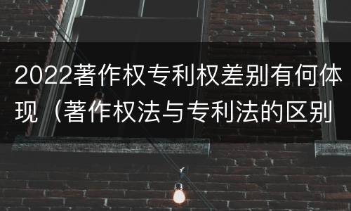 2022著作权专利权差别有何体现（著作权法与专利法的区别）