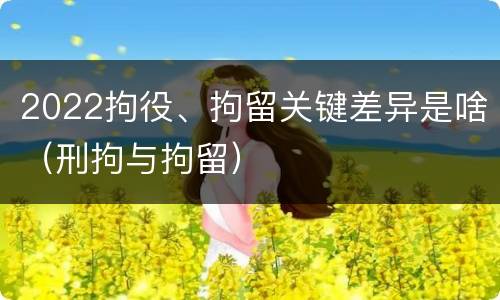 2022拘役、拘留关键差异是啥（刑拘与拘留）