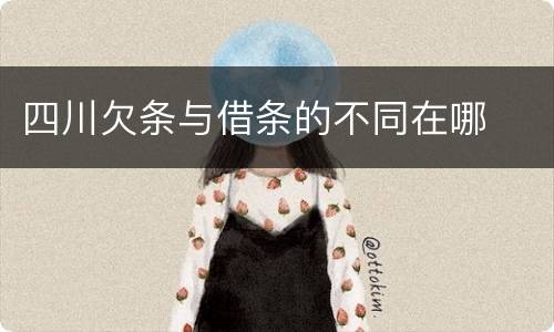 四川欠条与借条的不同在哪