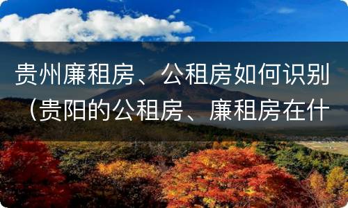 贵州廉租房、公租房如何识别（贵阳的公租房、廉租房在什么地方?）