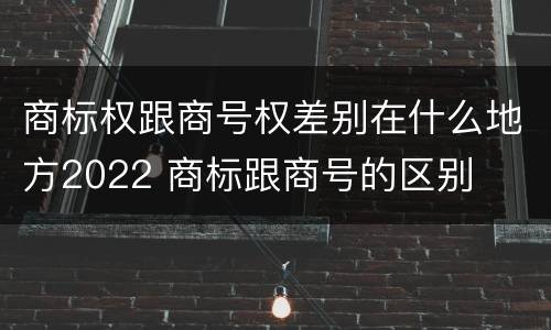商标权跟商号权差别在什么地方2022 商标跟商号的区别