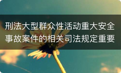 刑法大型群众性活动重大安全事故案件的相关司法规定重要内容