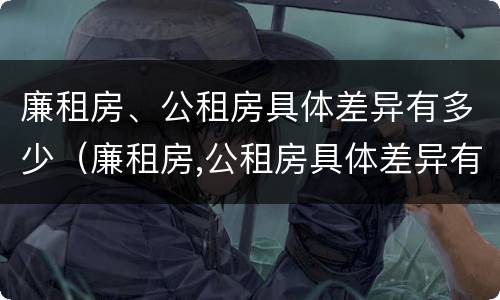廉租房、公租房具体差异有多少（廉租房,公租房具体差异有多少年）