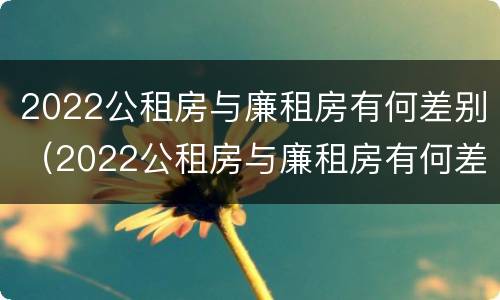 2022公租房与廉租房有何差别（2022公租房与廉租房有何差别呢）