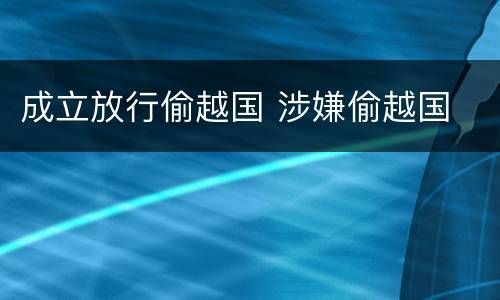 成立放行偷越国 涉嫌偷越国