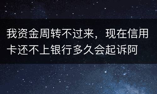 我资金周转不过来，现在信用卡还不上银行多久会起诉阿