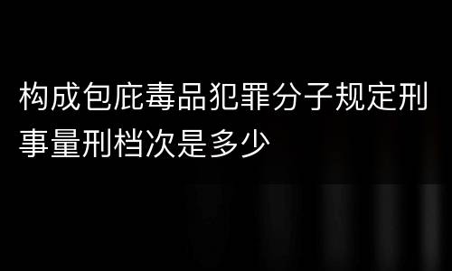 构成包庇毒品犯罪分子规定刑事量刑档次是多少