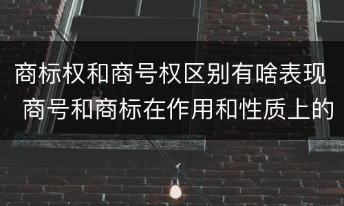 商标权和商号权区别有啥表现 商号和商标在作用和性质上的区别