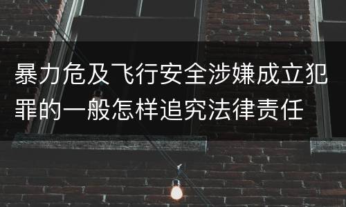 暴力危及飞行安全涉嫌成立犯罪的一般怎样追究法律责任