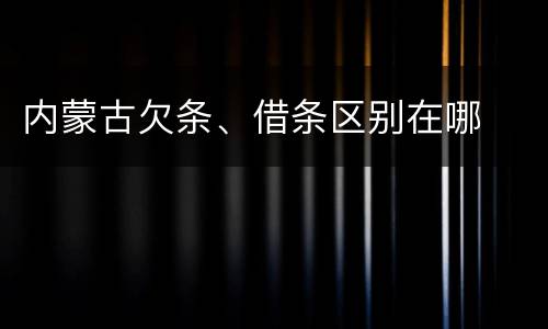 内蒙古欠条、借条区别在哪