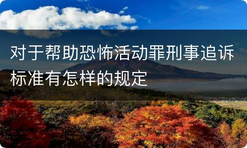 对于帮助恐怖活动罪刑事追诉标准有怎样的规定