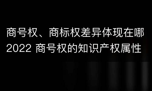 商号权、商标权差异体现在哪2022 商号权的知识产权属性