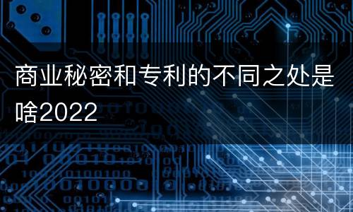 商业秘密和专利的不同之处是啥2022