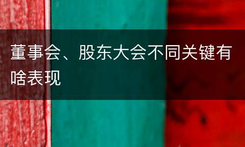 董事会、股东大会不同关键有啥表现