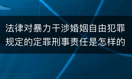 法律对暴力干涉婚姻自由犯罪规定的定罪刑事责任是怎样的