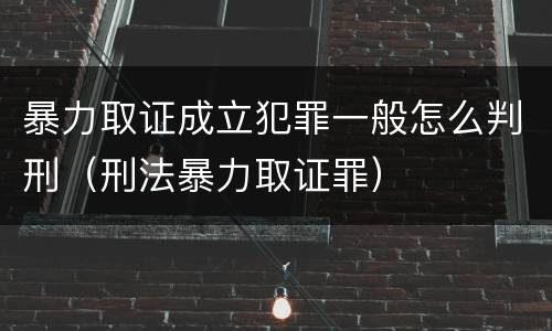 暴力取证成立犯罪一般怎么判刑（刑法暴力取证罪）