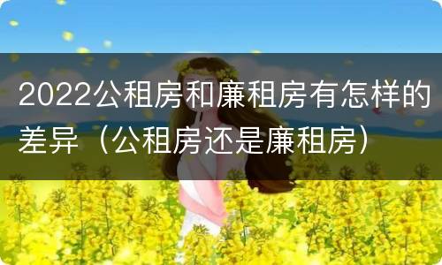 2022公租房和廉租房有怎样的差异（公租房还是廉租房）