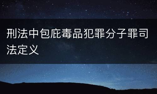 刑法中包庇毒品犯罪分子罪司法定义