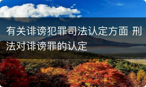 有关诽谤犯罪司法认定方面 刑法对诽谤罪的认定