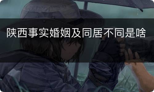 陕西事实婚姻及同居不同是啥