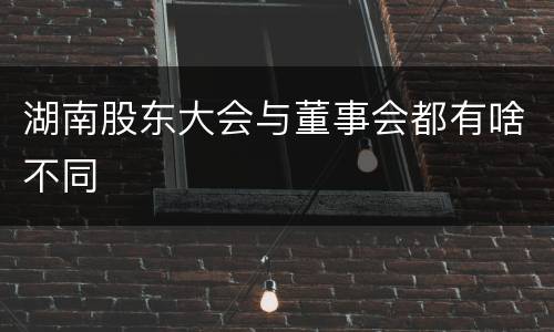湖南股东大会与董事会都有啥不同