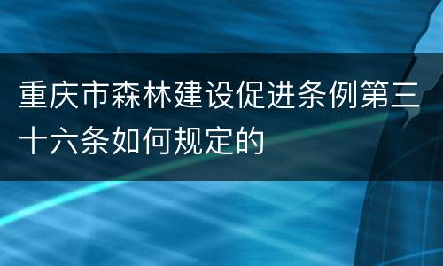 重庆市森林建设促进条例第三十六条如何规定的