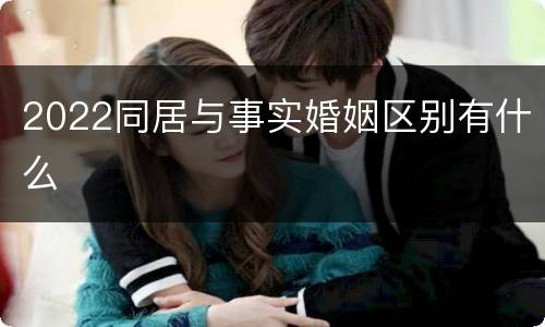 2022同居与事实婚姻区别有什么