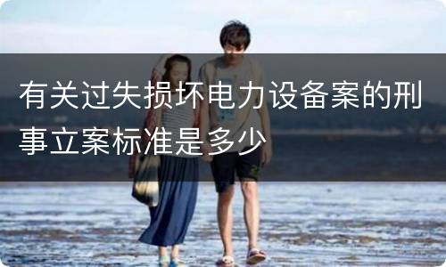 有关过失损坏电力设备案的刑事立案标准是多少