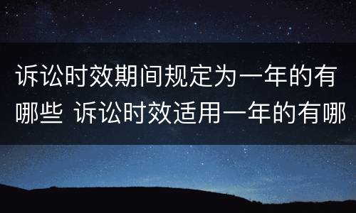 诉讼时效期间规定为一年的有哪些 诉讼时效适用一年的有哪四种情形?