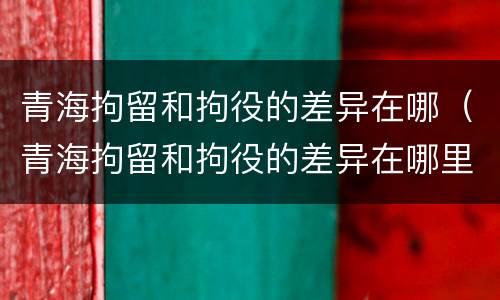 青海拘留和拘役的差异在哪（青海拘留和拘役的差异在哪里）