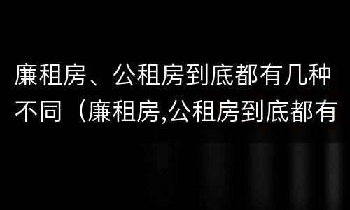廉租房、公租房到底都有几种不同（廉租房,公租房到底都有几种不同类型）