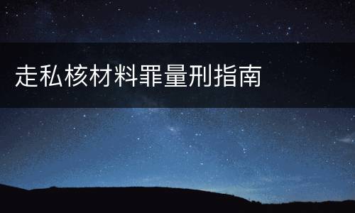走私核材料罪量刑指南