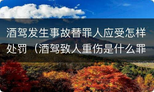 酒驾发生事故替罪人应受怎样处罚（酒驾致人重伤是什么罪）