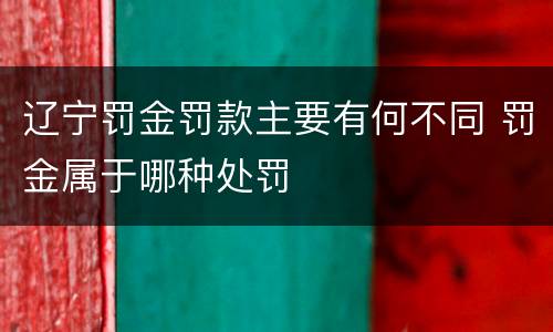 辽宁罚金罚款主要有何不同 罚金属于哪种处罚