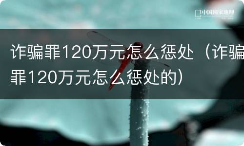 诈骗罪120万元怎么惩处（诈骗罪120万元怎么惩处的）