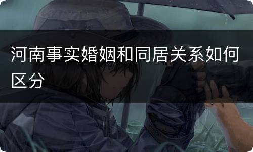 河南事实婚姻和同居关系如何区分