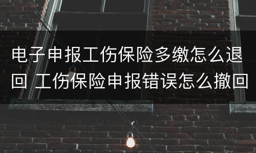 电子申报工伤保险多缴怎么退回 工伤保险申报错误怎么撤回