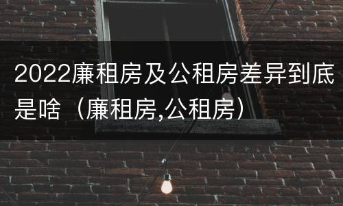 2022廉租房及公租房差异到底是啥（廉租房,公租房）