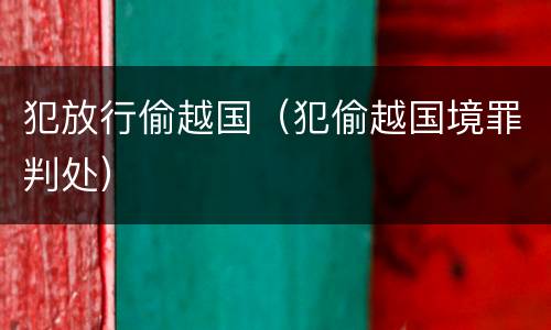 犯放行偷越国（犯偷越国境罪判处）