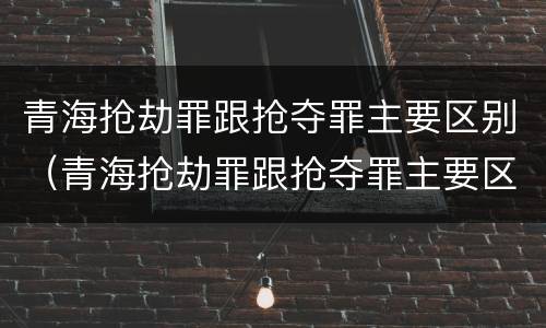青海抢劫罪跟抢夺罪主要区别（青海抢劫罪跟抢夺罪主要区别在于）