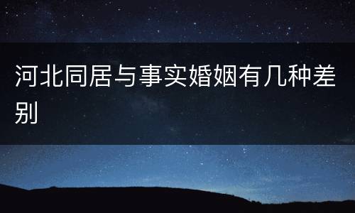 河北同居与事实婚姻有几种差别