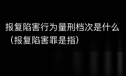报复陷害行为量刑档次是什么（报复陷害罪是指）