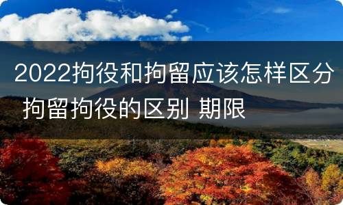 2022拘役和拘留应该怎样区分 拘留拘役的区别 期限