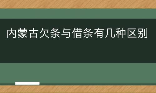 内蒙古欠条与借条有几种区别