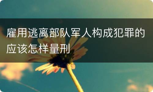 雇用逃离部队军人构成犯罪的应该怎样量刑