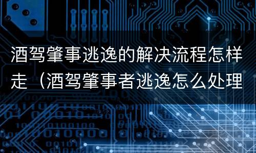 酒驾肇事逃逸的解决流程怎样走（酒驾肇事者逃逸怎么处理）