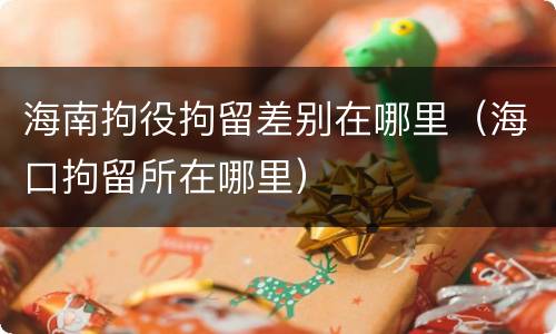 海南拘役拘留差别在哪里（海口拘留所在哪里）
