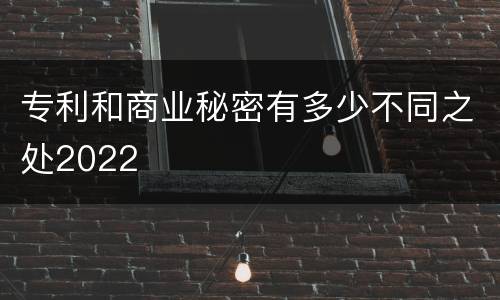 专利和商业秘密有多少不同之处2022