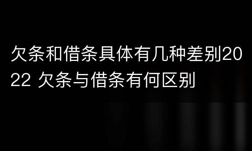欠条和借条具体有几种差别2022 欠条与借条有何区别